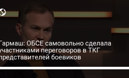 Гармаш: ОБСЕ самовольно сделала участниками переговоров в ТКГ представителей боевиков