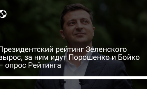 Президентский рейтинг Зеленского вырос, за ним идут Порошенко и Бойко – опрос Рейтинга