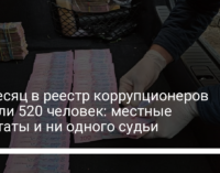 За месяц в реестр коррупционеров попали 520 человек: местные депутаты и ни одного судьи