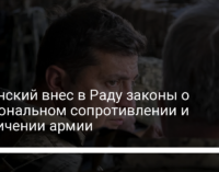 Зеленский внес в Раду законы о национальном сопротивлении и увеличении армии