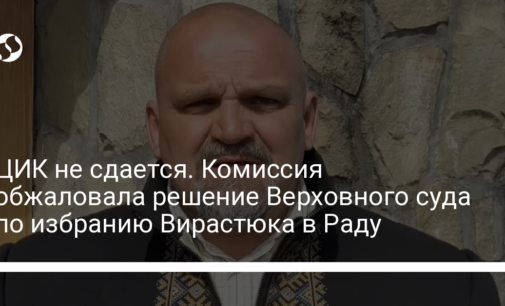 ЦИК не сдается. Комиссия обжаловала решение Верховного суда по избранию Вирастюка в Раду