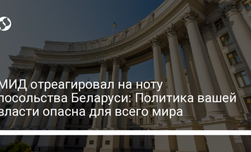 МИД отреагировал на ноту посольства Беларуси: Политика вашей власти опасна для всего мира