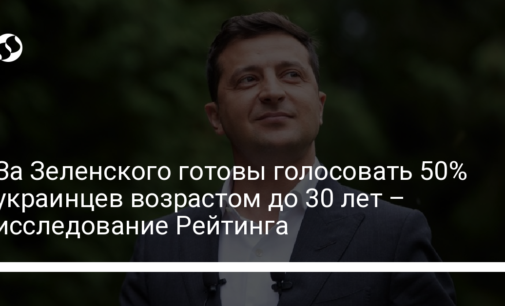 За Зеленского готовы голосовать 50% украинцев возрастом до 30 лет – исследование Рейтинга