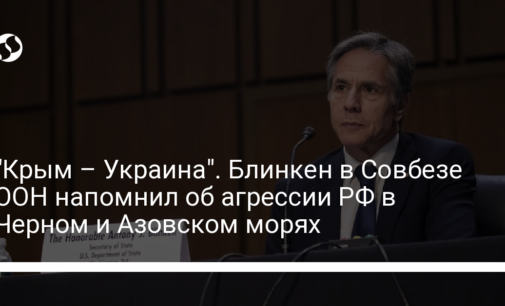 "Крым – Украина". Блинкен в Совбезе ООН напомнил об агрессии РФ в Черном и Азовском морях