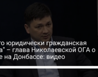 "Чисто юридически гражданская война" – глава Николаевской ОГА о войне на Донбассе: видео